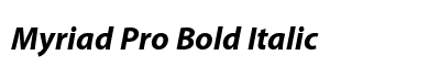 Myriad Pro Bold Italic
